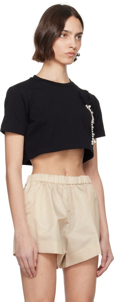 Majica kratkih rukava Area AREA Crystal Rosette Cropped T-Shirt Crna | SS25AWTS0028FA02, 1