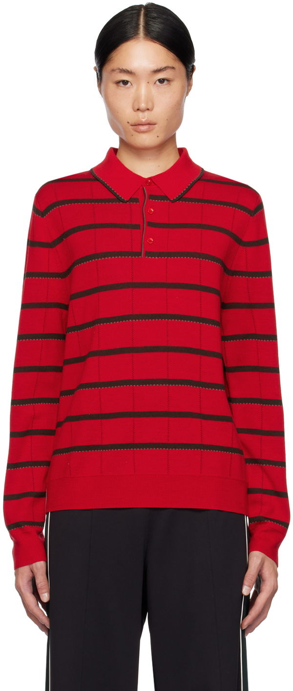 Džemper Paul Smith Paul Smith Commission Edition Striped Polo Shirt Crvena | M1R-304Y-L02196-25