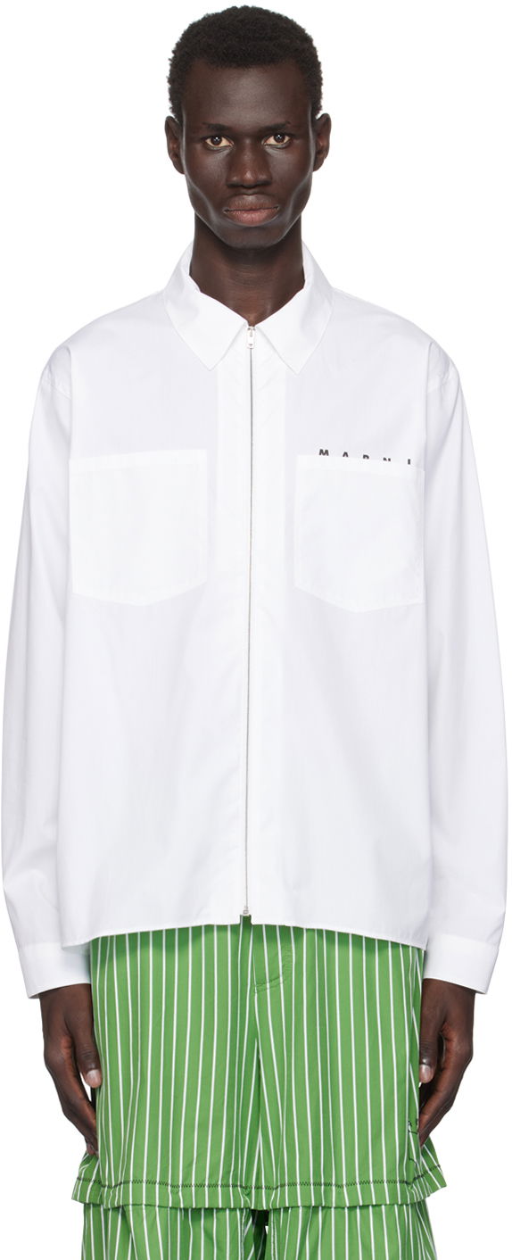 Košulja Marni Zip Shirt Bijela | CUMU0297P0 USCT88
