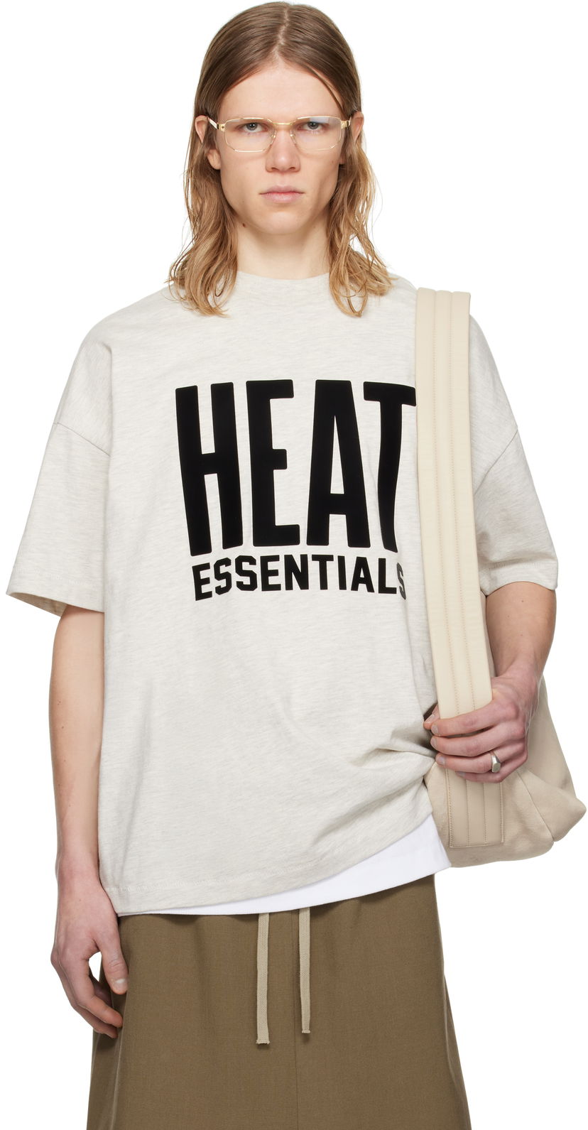 Majica kratkih rukava Fear of God ESSENTIALS NBA Heat Short Sleeve T-Shirt Bež | 125AL244302F