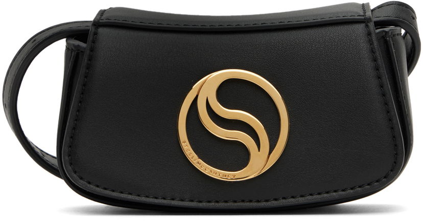 Torba za rame Stella McCartney Small S-Wave Shoulder Bag Crna | 7B0026WP0109