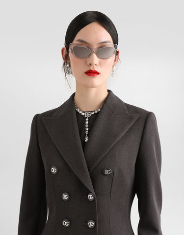 Kaputi Dolce & Gabbana Dolce & Gabbana Double-breasted Wool Coat with DG Buttons Siva | F0W2CTFU287S8290, 3