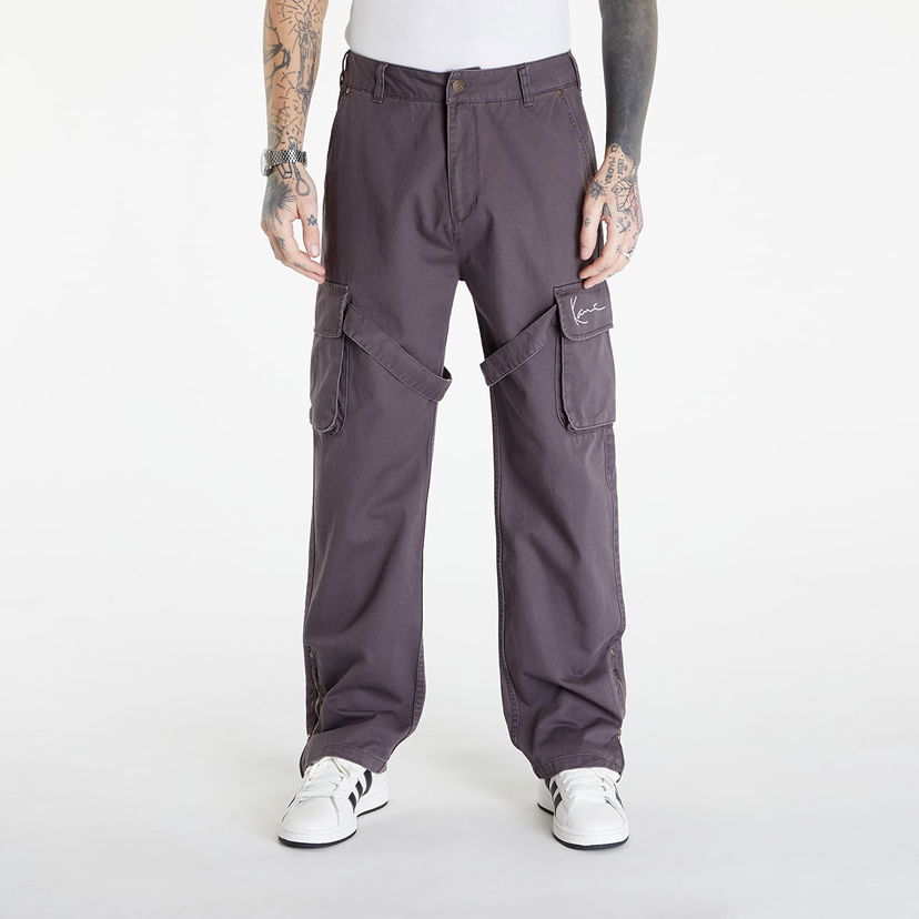 Cargo hlače Karl Kani Small Signature Washed Cargo Pants Gray Siva | KM241-019-2