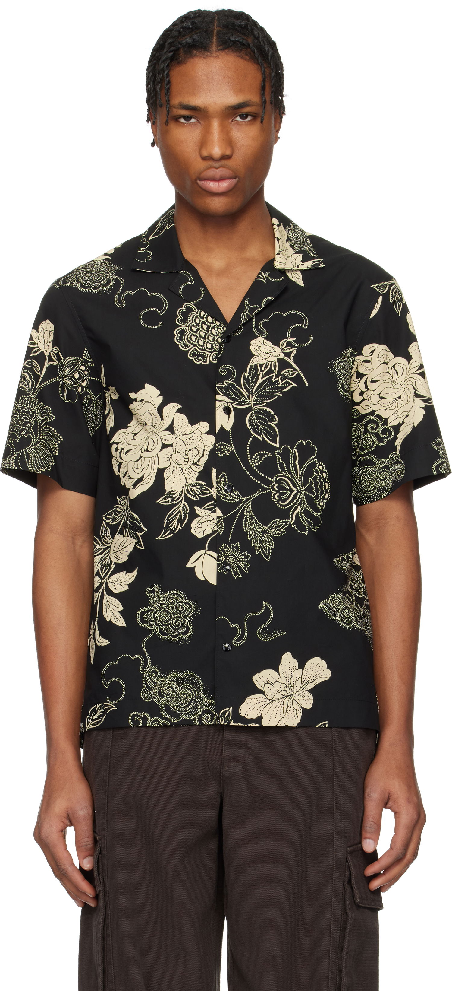 Košulja Moncler Moncler Floral Print Cotton Shirt Crna | K10912F00018598I5, 0