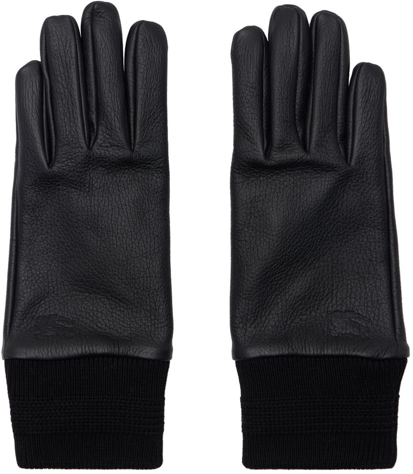 Rukavice Burberry Leather Gloves Crna | 8095571