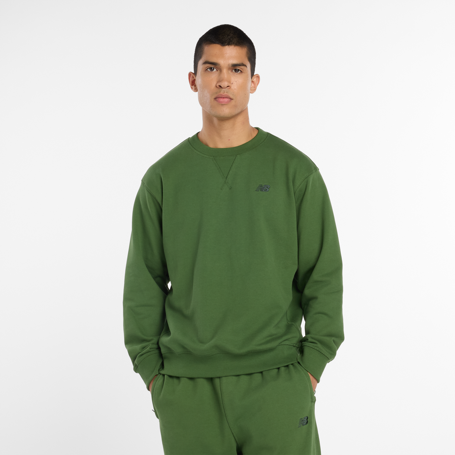 Dukserice New Balance Crewneck Sweatshirt Zelena | NBMT41506DAE, 0