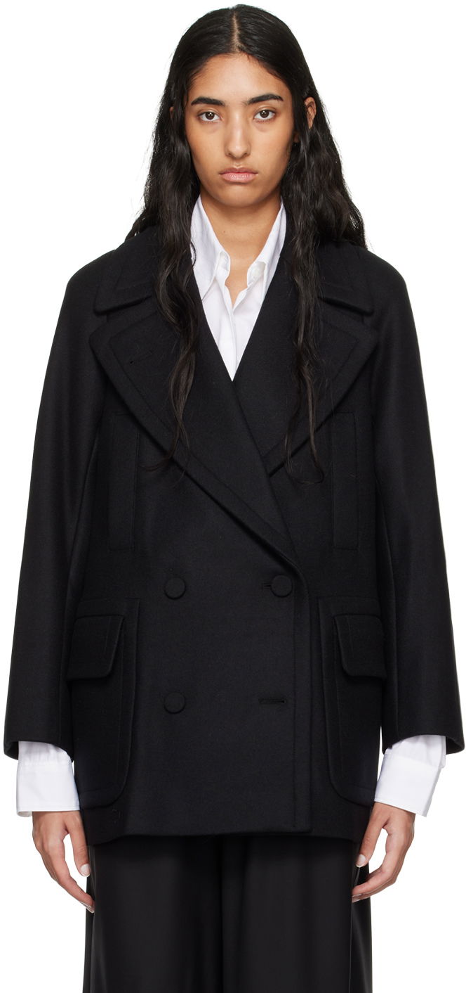 Kaputi Dries Van Noten Black Wool Coat Crna | 242-010206-9223
