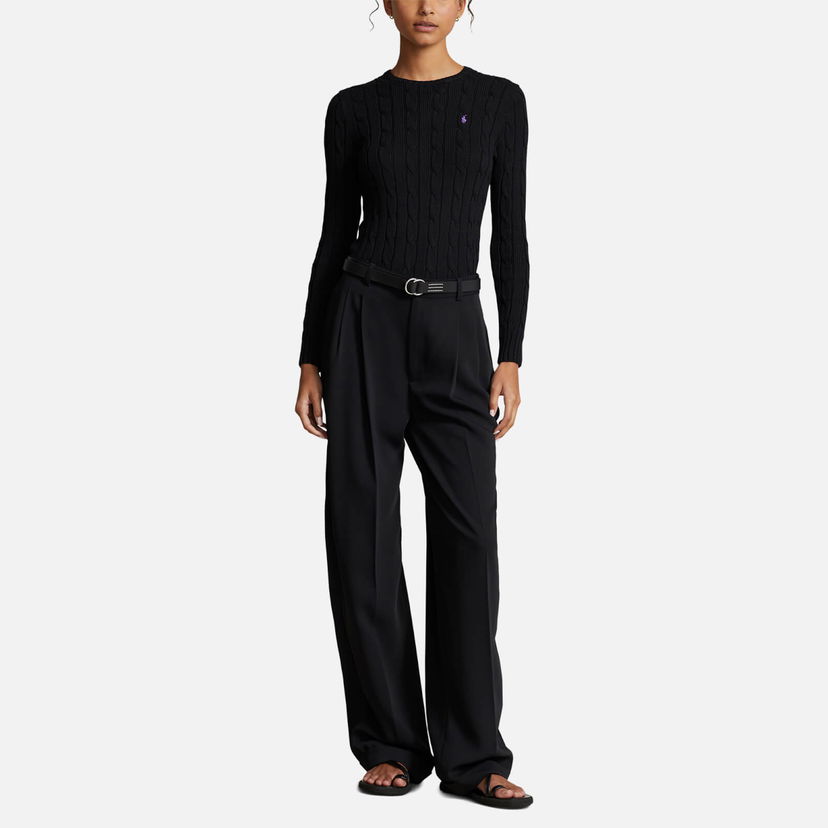 Odjeća i dodaci Polo by Ralph Lauren Polo Ralph Lauren Baumwoll-Rundhalspullover mit Zopfmuster - Black - L Crna | 211891640011