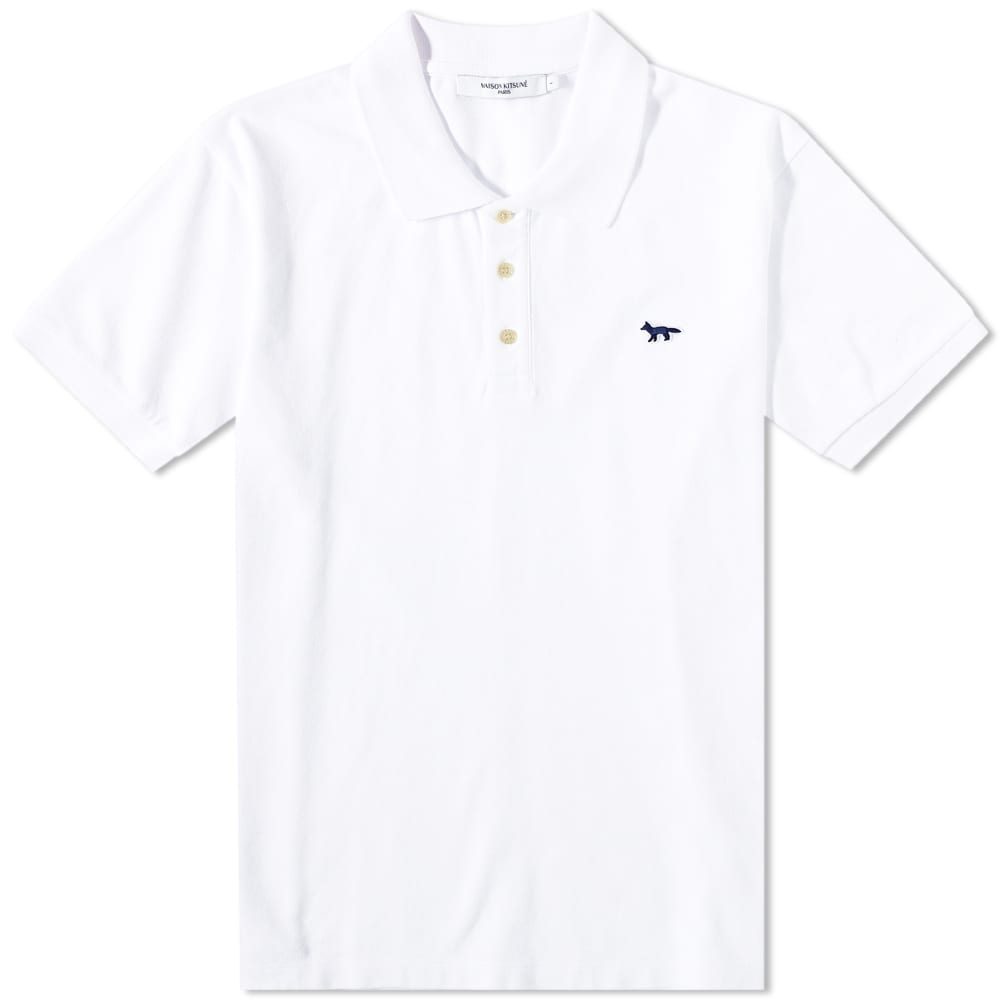 Polo majica MAISON KITSUNÉ Navy Fox Patch Classic Polo Bijela | HM00205KJ7009-P100, 0