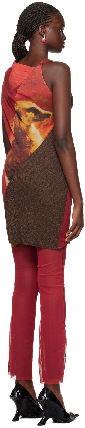 Haljina Ottolinger Ottolinger Cat Print Mesh Mini Dress Crvena | 102601, 2