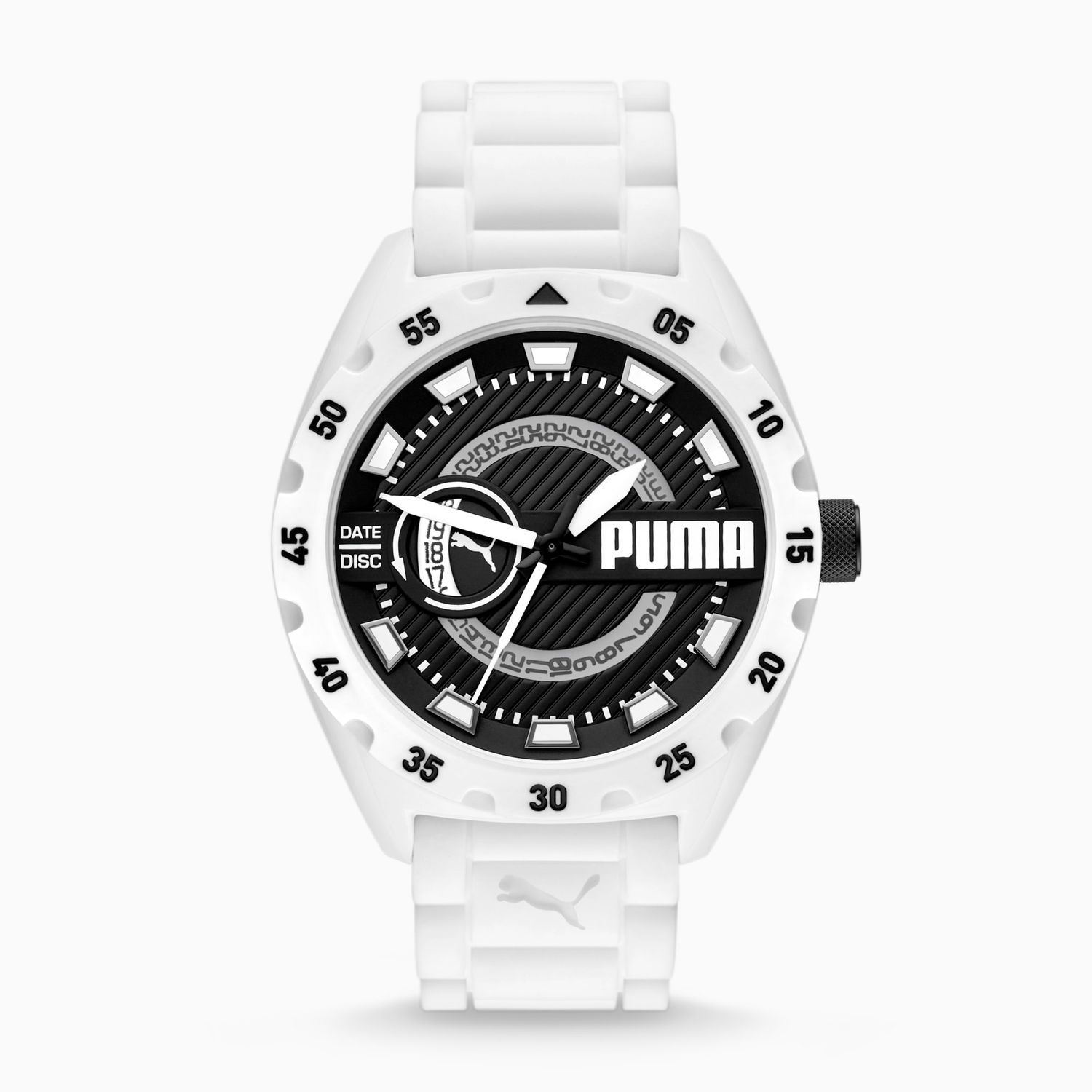 Satovi Puma Street V2 Three-Hand Date Black Silicone Watch Bijela | 933848_01, 0