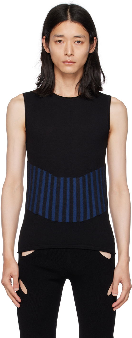 Majica bez rukava Dion Lee Ribbed Knit Tank Top Crna | C7103F22