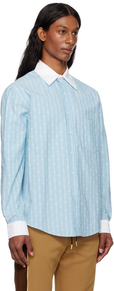 Košulja Casablanca Casablanca Laurel Stripe Jacquard Shirt Plava | MS25-SH-175-01, 1