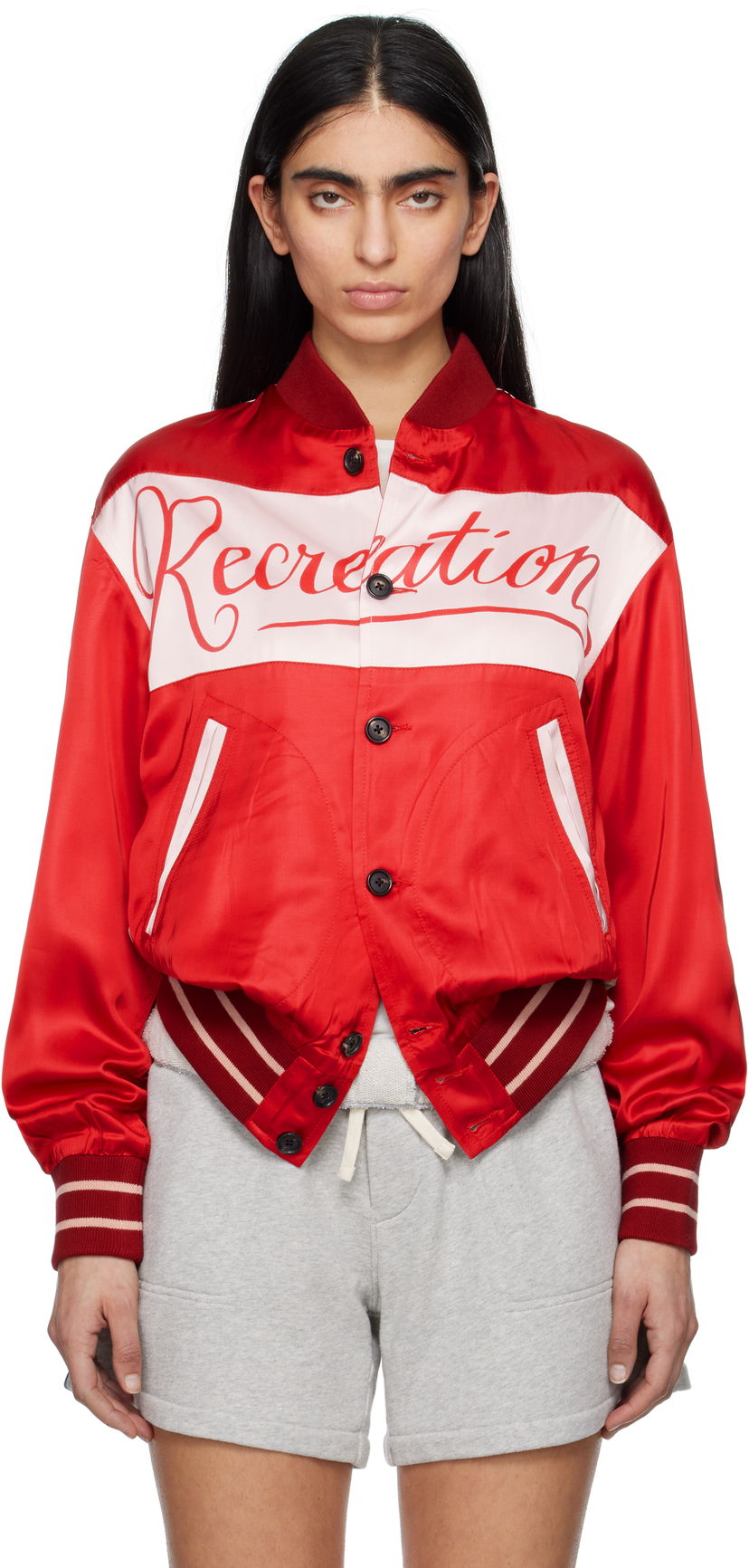 Bomber jakna Bode Bode Postcard Rally Jacket Crvena | MRS25JA021