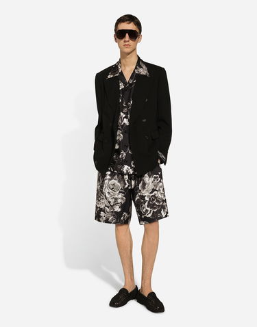 Kratke hlače Dolce & Gabbana Floral-Print Silk Shorts Crna | GV37ATIS1VSHN5DY, 1