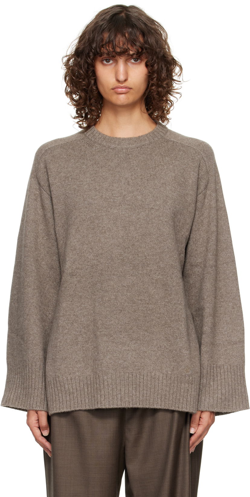 Džemper Loulou de Saison Loulou de Saison Safi Cashmere Blend Sweater Smeđa | SAFI LDS