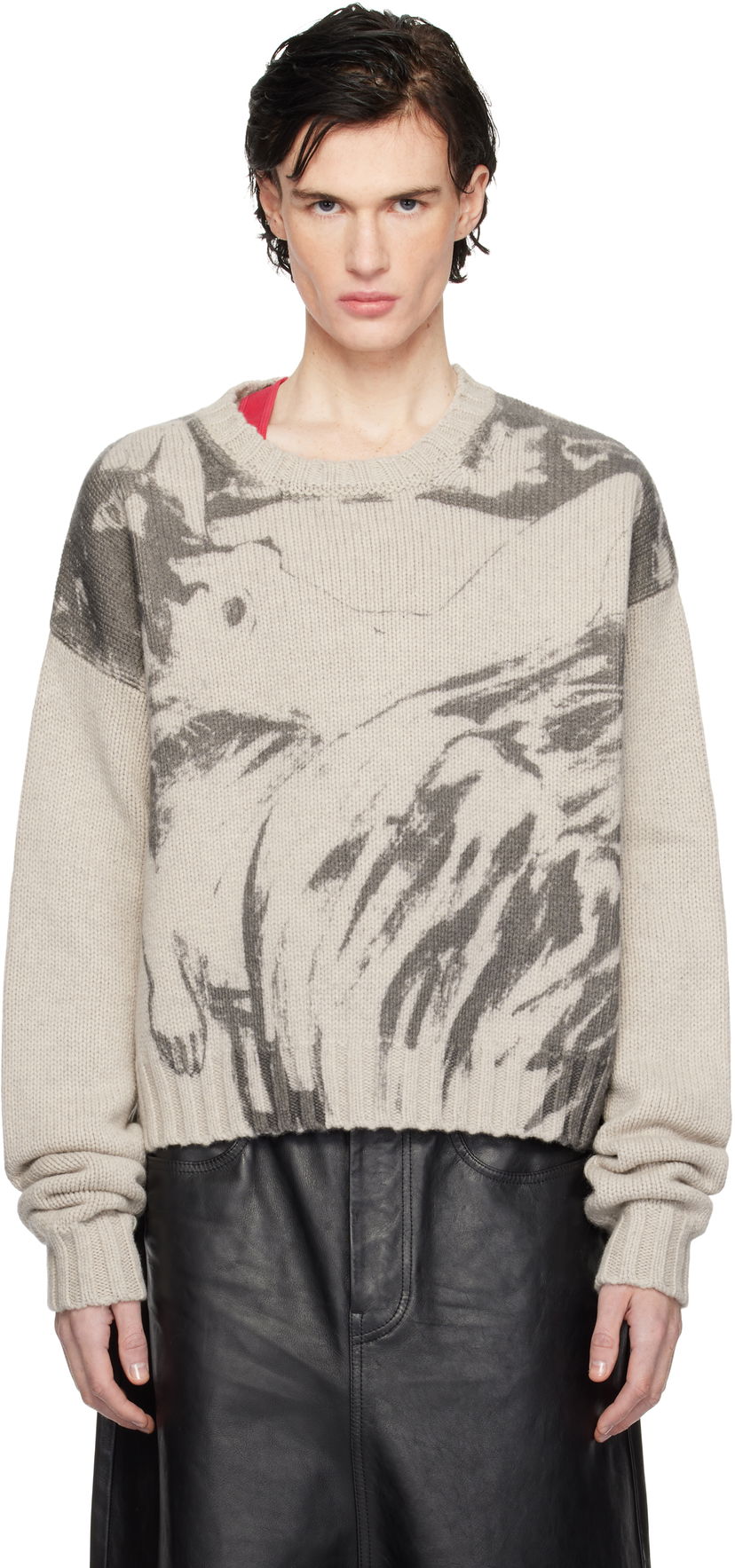 Džemper Enfants Riches Déprimés 'Past in Vain' Printed Sweater Siva | 080-227