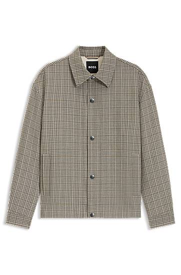Jakna BOSS Relaxed Fit Stretch Overshirt Bež | 50546049