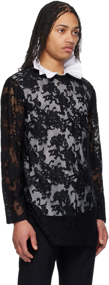 Košulja Comme des Garçons Comme des Garçons Homme Plus Raschel Lace T-Shirt Crna | PO-T036-051, 1