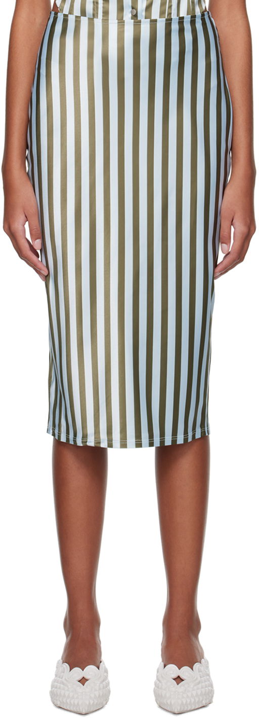 Suknja Miaou Miaou Verona Striped Midi Skirt Plava | 4033SS3DVG