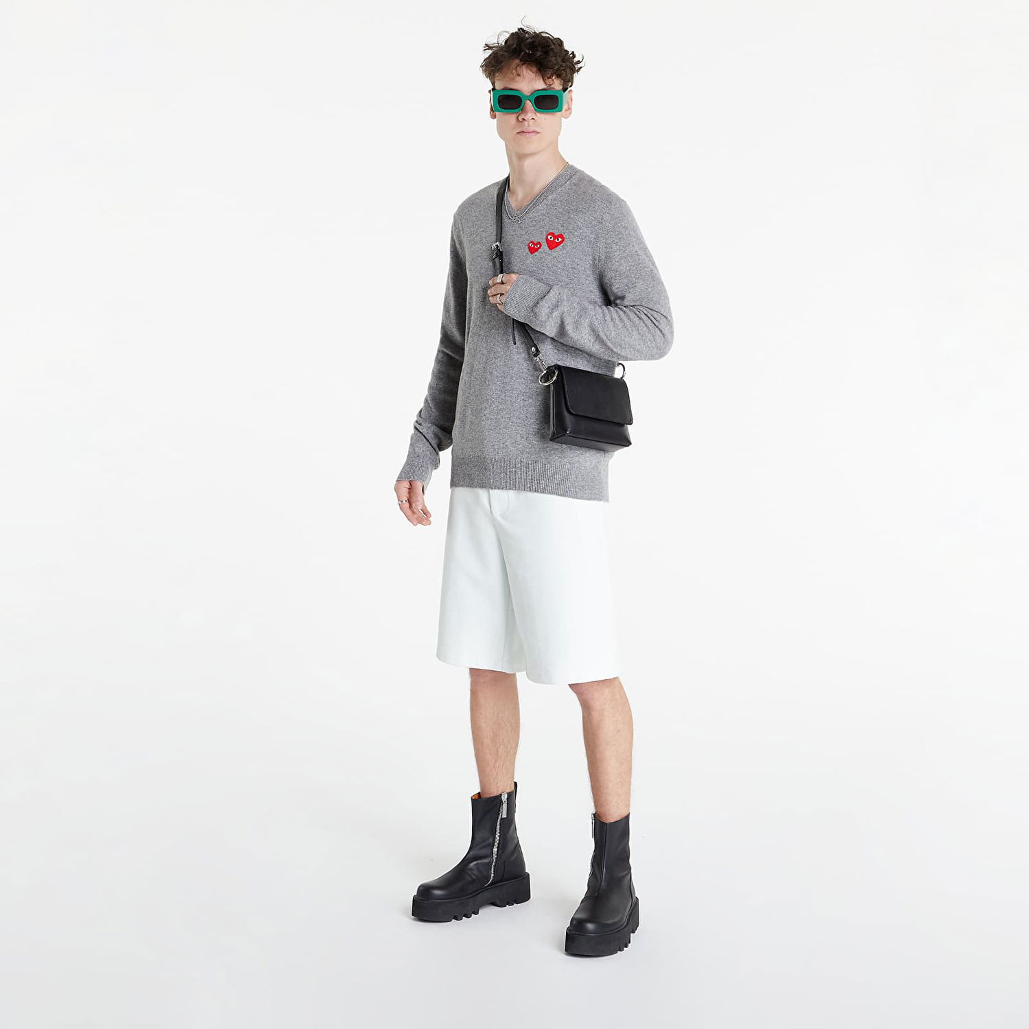 Džemper Comme des Garçons PLAY Crewneck Sweater Siva | AZN070 grey, 0