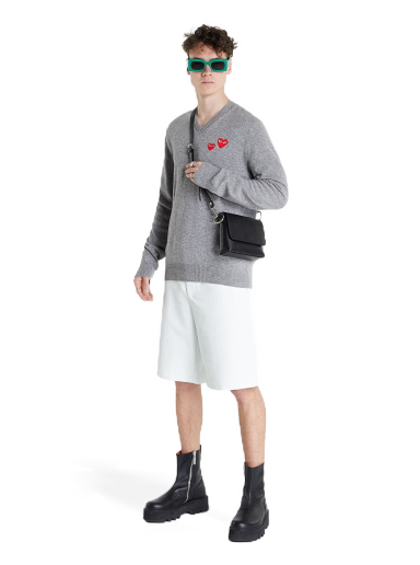Džemper Comme des Garçons PLAY Crewneck Sweater Siva | AZN070 grey