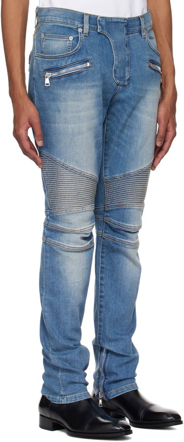 Jeans Balmain Balmain Slim-Fit Biker Jeans Plava | EH1MG115DF44, 1