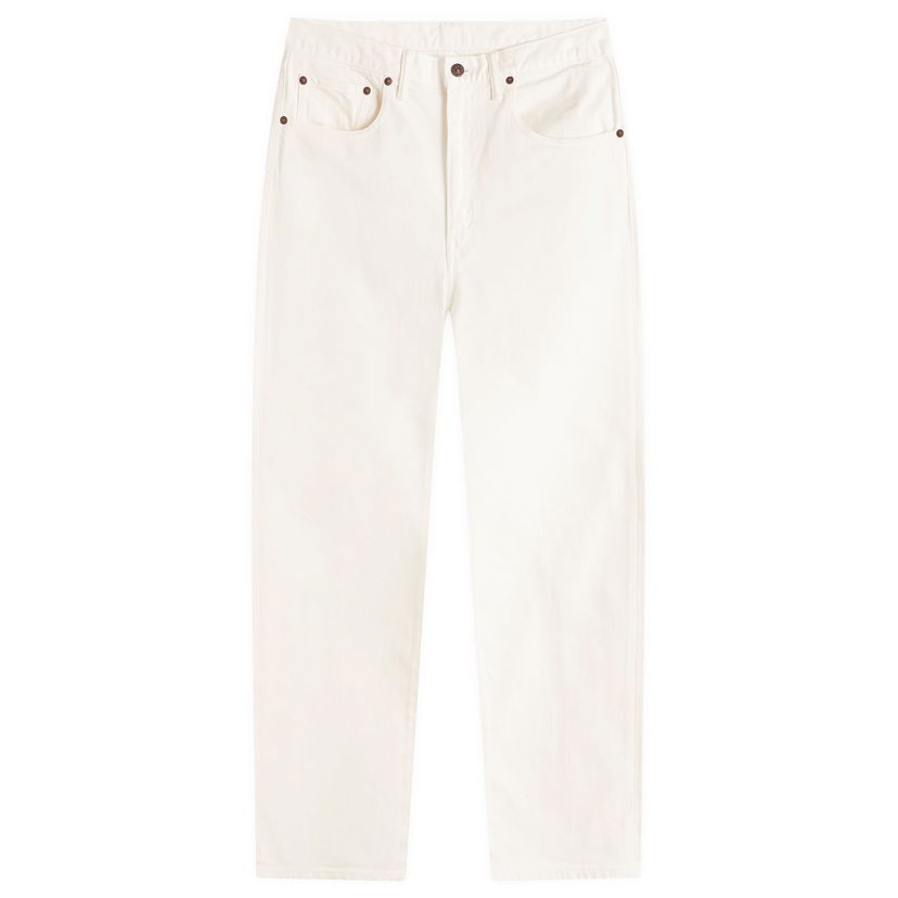 Jeans BEAMS Beams Plus 5 Pocket Denim Jeans, Size Large Bijela | 3821-0004-791-01