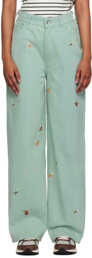 Jeans YMC YMC Embroidered Papa Jeans Zelena | Q4UAF, 0