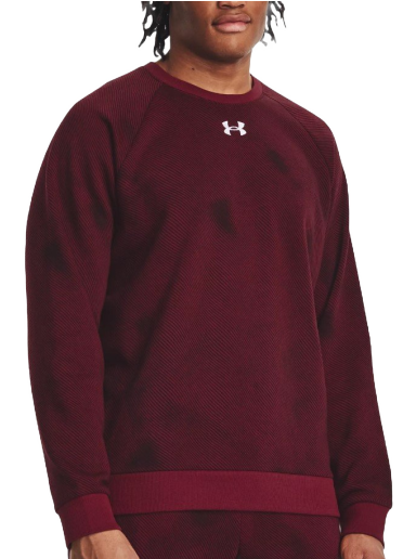 Dukserice Under Armour Rival Fleece Printed Crew Sweat Tamnocrvena | 1379756-600