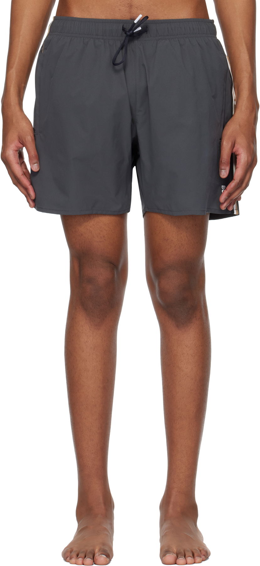 Kupaći kostimi BOSS Signature Stripe Swim Shorts Siva | 50528291