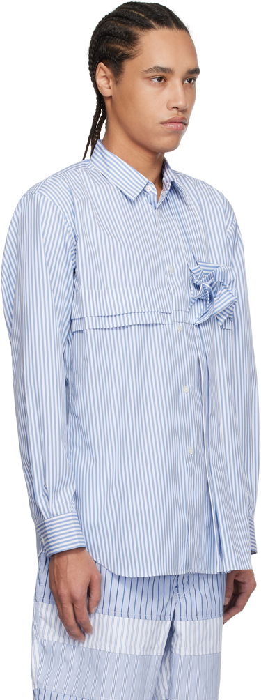 Košulja Comme des Garçons Comme des Garçons Yarn Dyed Stripe 3D Roses Shirt Plava | FO-B039-051, 1