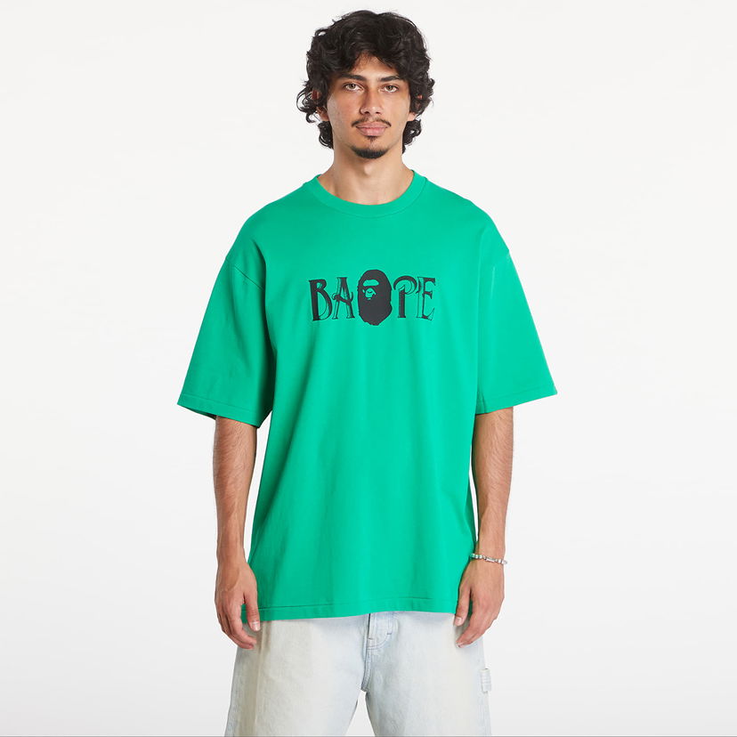 Majica kratkih rukava BAPE A BATHING APE Screen Print Logo Relaxed Fit Short Sleeve Tee Green Zelena | 001TEK801347M GRN