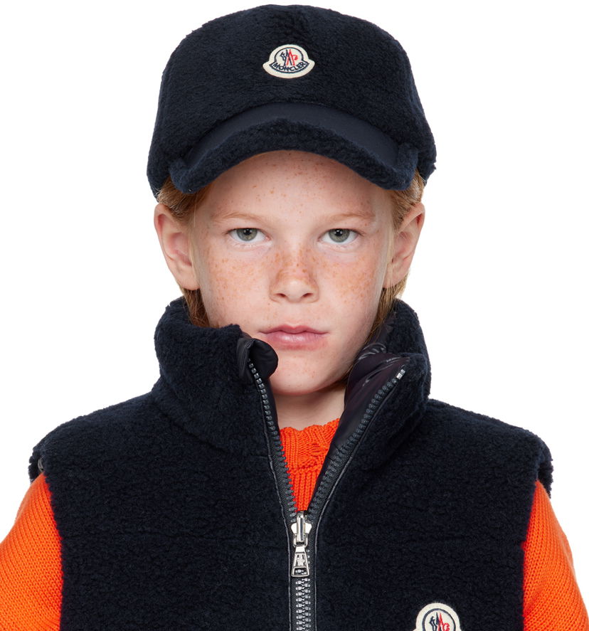 Kapa Moncler Kids' Fleece Baseball Cap Plava | J29543B00024809BY