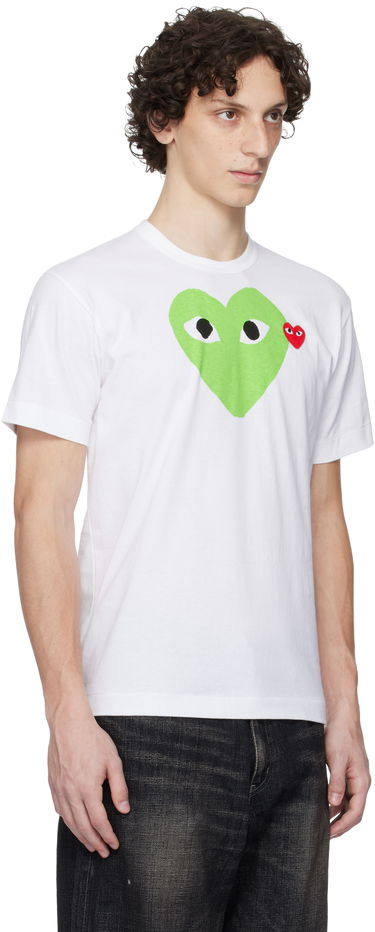 Majica kratkih rukava Comme des Garçons Play Pastel Heart & Emblem Tee Bijela | AX-T106-051, 1