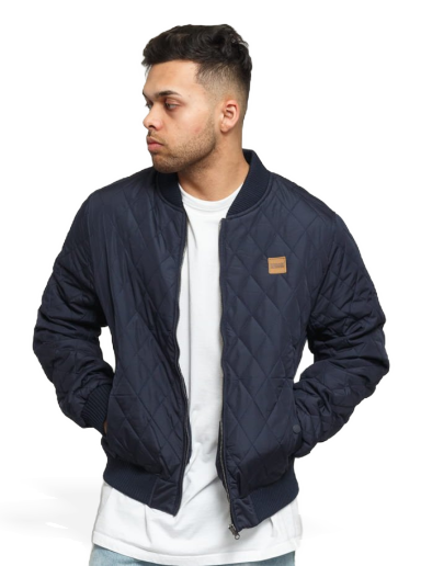 Bomber jakna Urban Classics Diamond Quilt Nylon Jacket Tamnoplava | TB862 navy