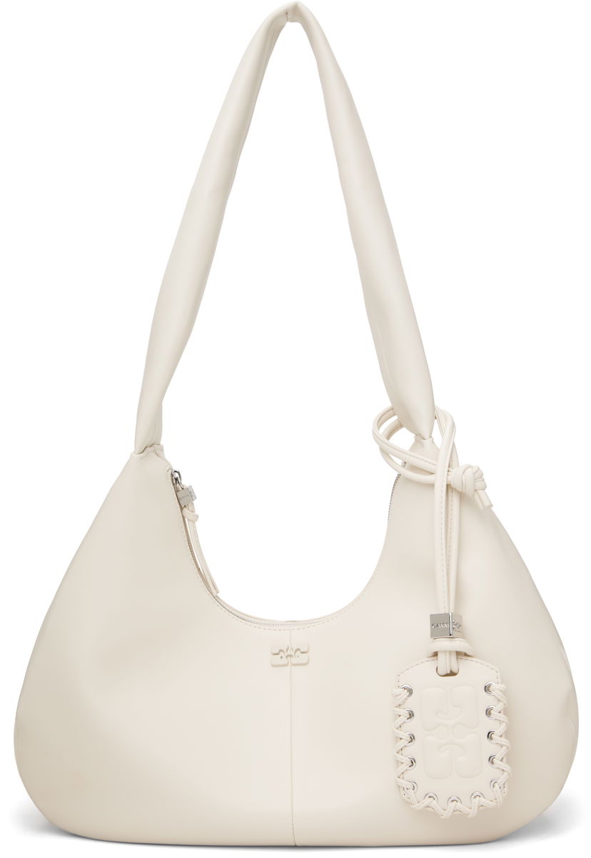Torba za rame GANNI GANNI Medium Hobo Bag Bijela | A6838