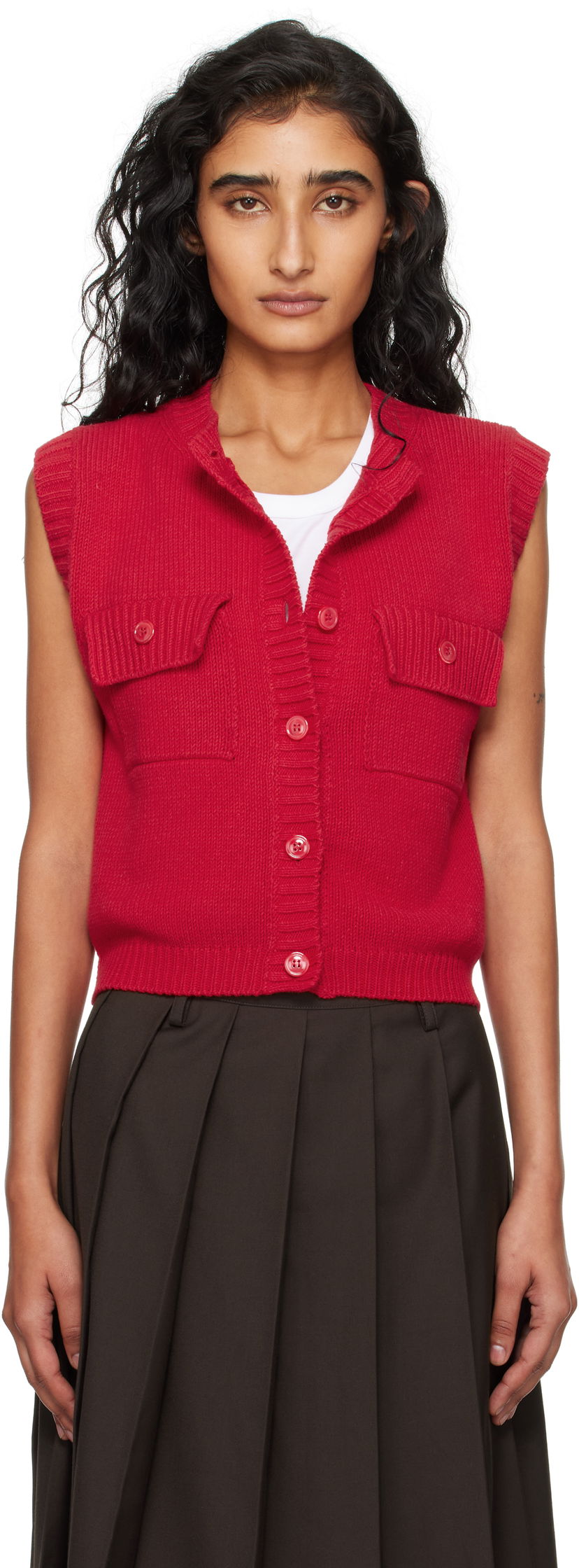 Prsluk Max Mara Max Mara Caprara Knit Vest Crvena | 2525356031600