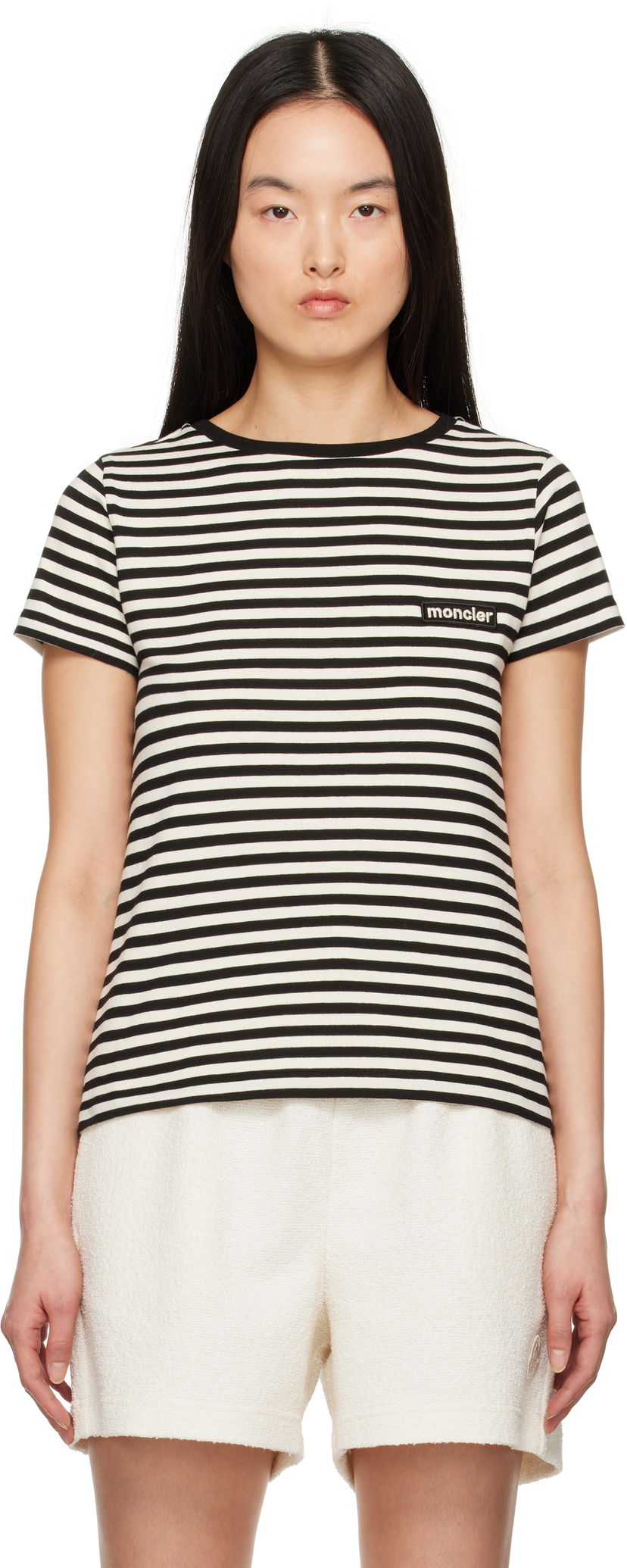 Majica kratkih rukava Moncler Moncler Striped T-Shirt Crna | K10938C0004989AZC