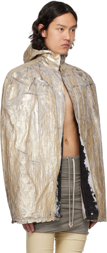 Jakna Rick Owens Hollywood Pville Cape Denim Jacket Metalik | RR01E5701 GMC, 1