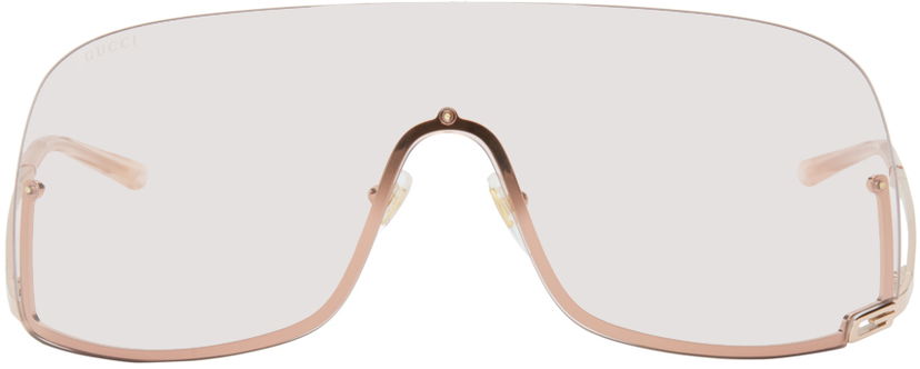 Sunčane naočale Gucci Gold Mask-Shaped Sunglasses Metalik | GG1560S