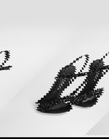 Tenisice i cipele Dolce & Gabbana Dolce & Gabbana Sandals With Rhinestone Embroidery Crna | CR1930AX8858S485, 1