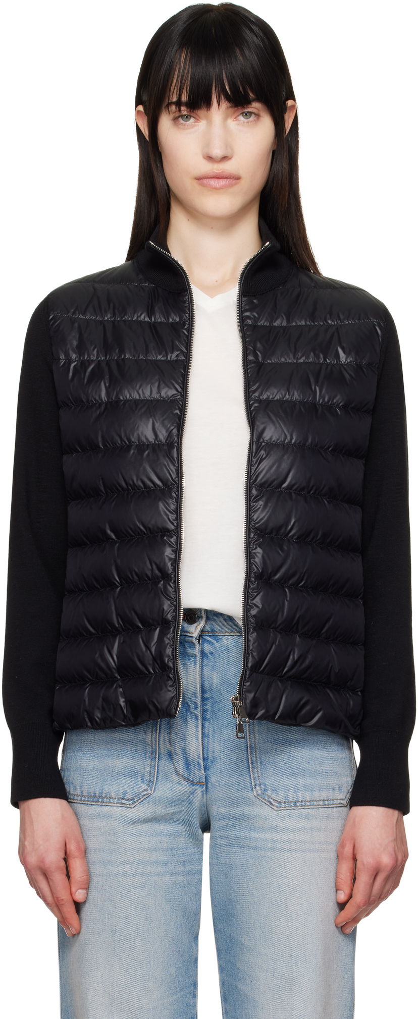 Džemper Moncler Moncler Padded Wool Zip-Up Jacket Crna | K10939B00025M1131