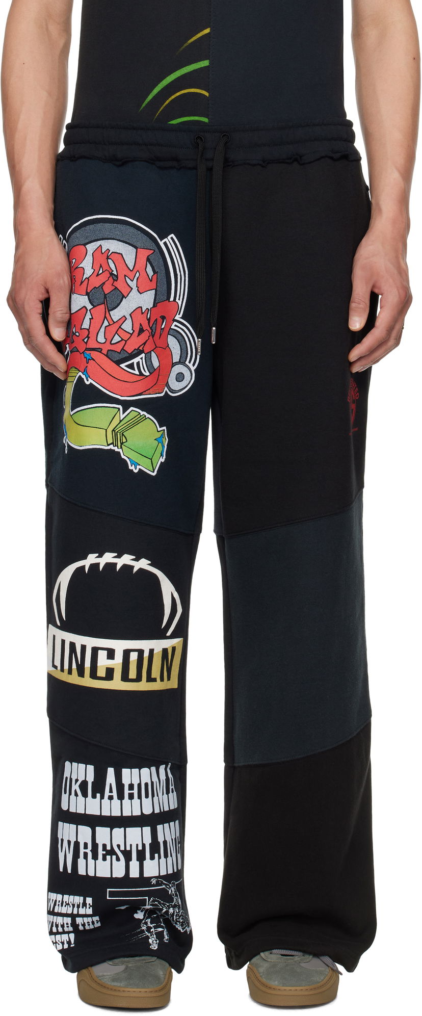 Trenirka Marine Serre Marine Serre Regenerated Graphic Patchwork Sweatpants Crna | UPA051B UJER0007