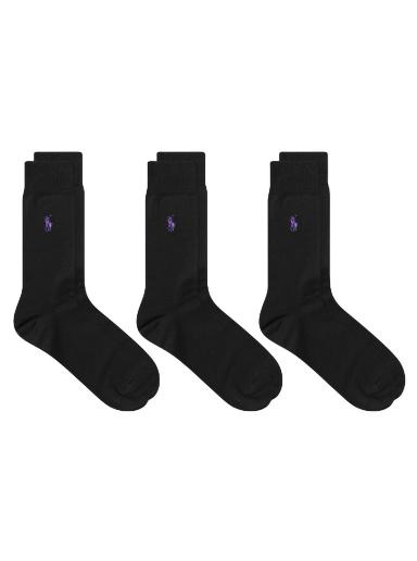 Čarape Polo by Ralph Lauren Mercerized Sock - 3 Pack Crna | 449653635005