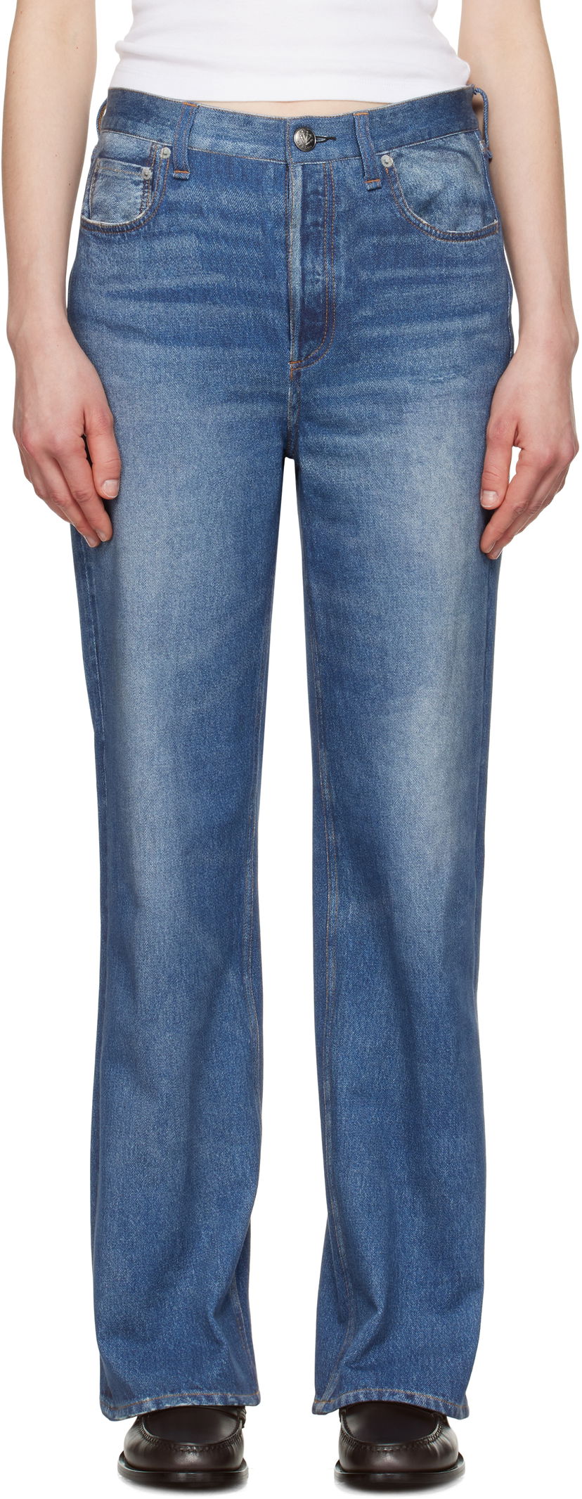 Jeans rag & bone rag & bone Miramar Terry Shea Ankle-Length Jeans Plava | WCW25S70008200