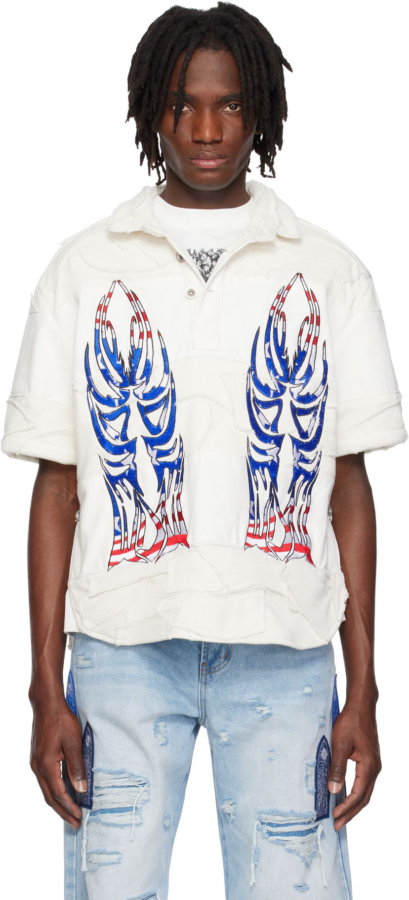 Polo majica Who Decides War Who Decides War Winged Glory Polo Bijela | 1110250019SS25