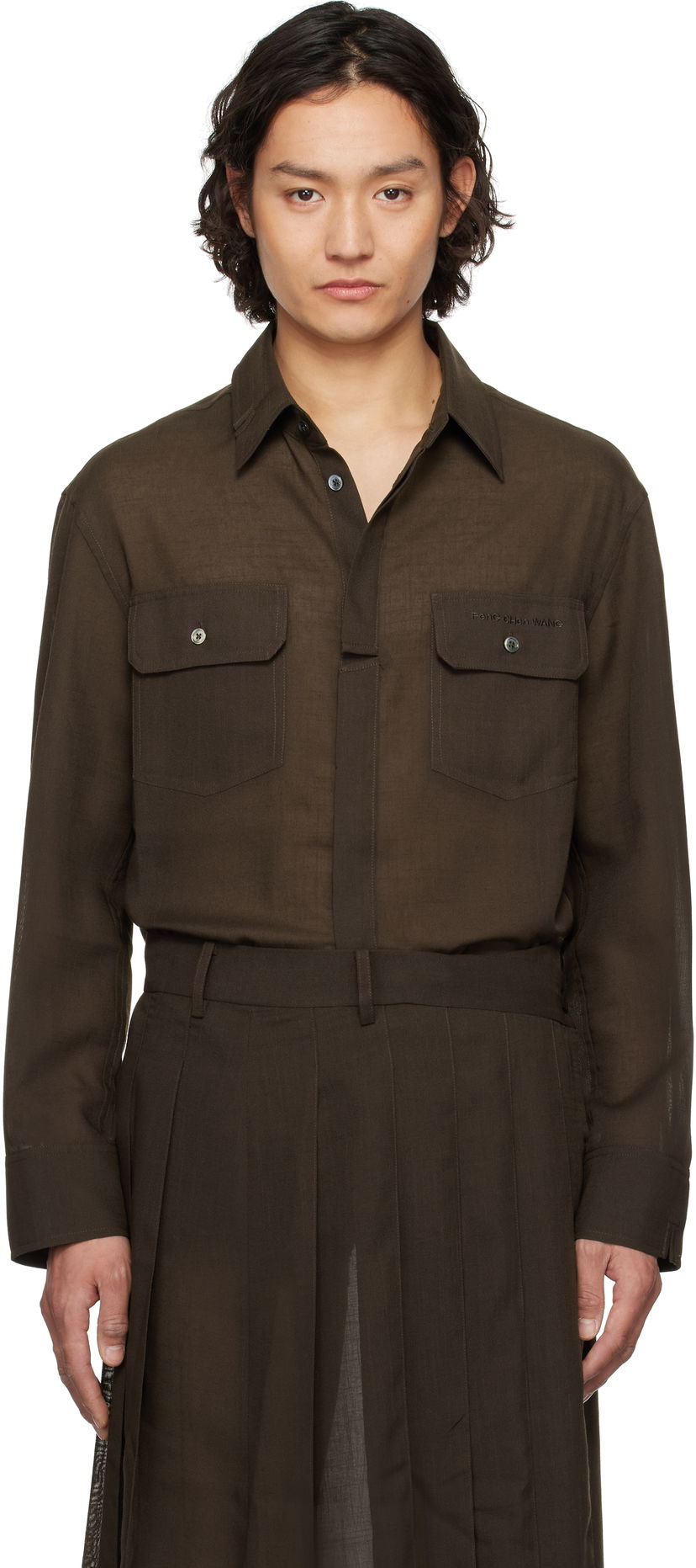 Košulja Feng Chen Wang Feng Chen Wang Triple Cut Shirt Smeđa | FUS19SR22