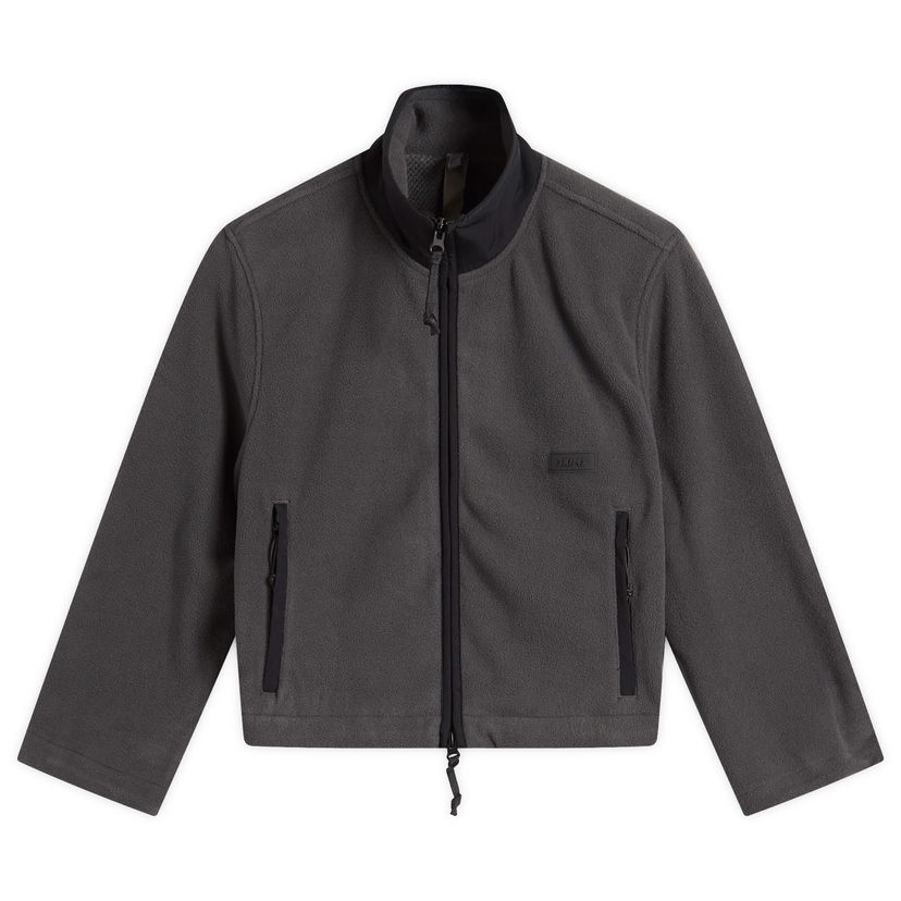 Jakna SKIMS Fleece Lounge Shrunken Full-Zip Jacket with Stand Collar and Zippered Pockets Siva | ZU-ZUP-9935W-ASH