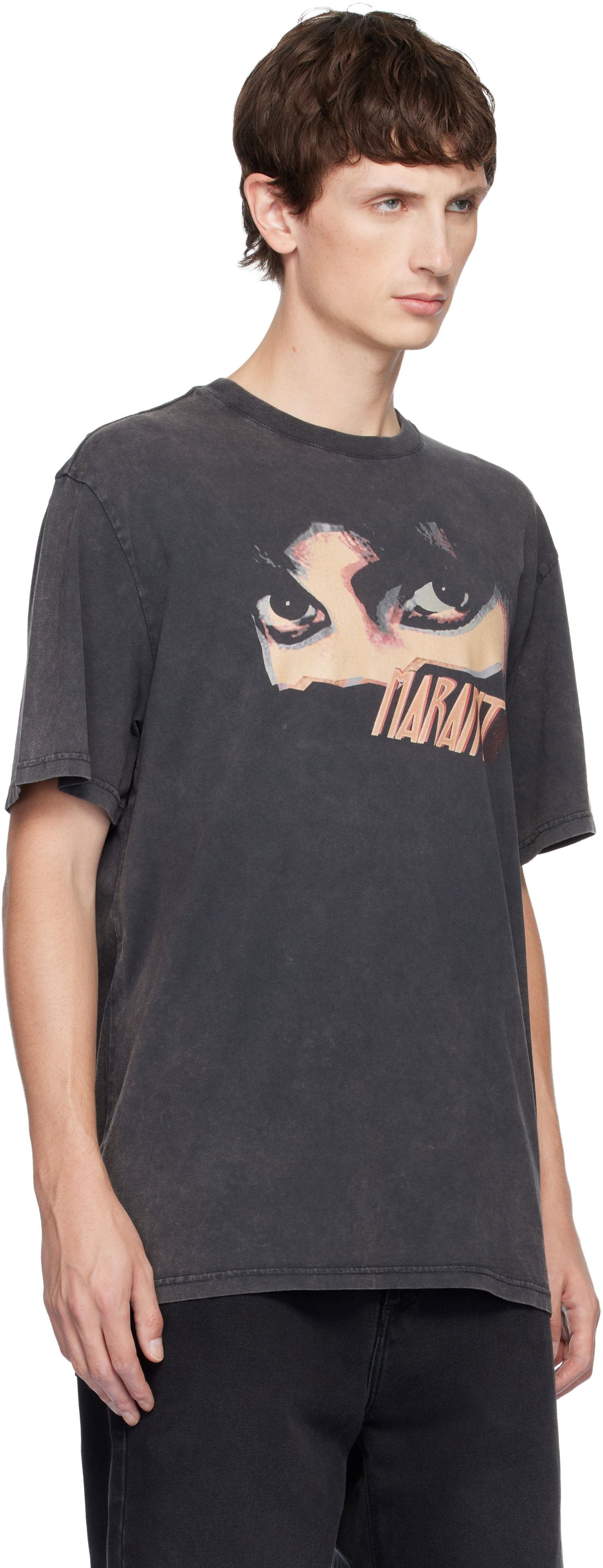 Majica kratkih rukava ISABEL MARANT Hugo Graphic Print Crewneck T-shirt Crna | 25ATS0149HA-C3N05H, 1